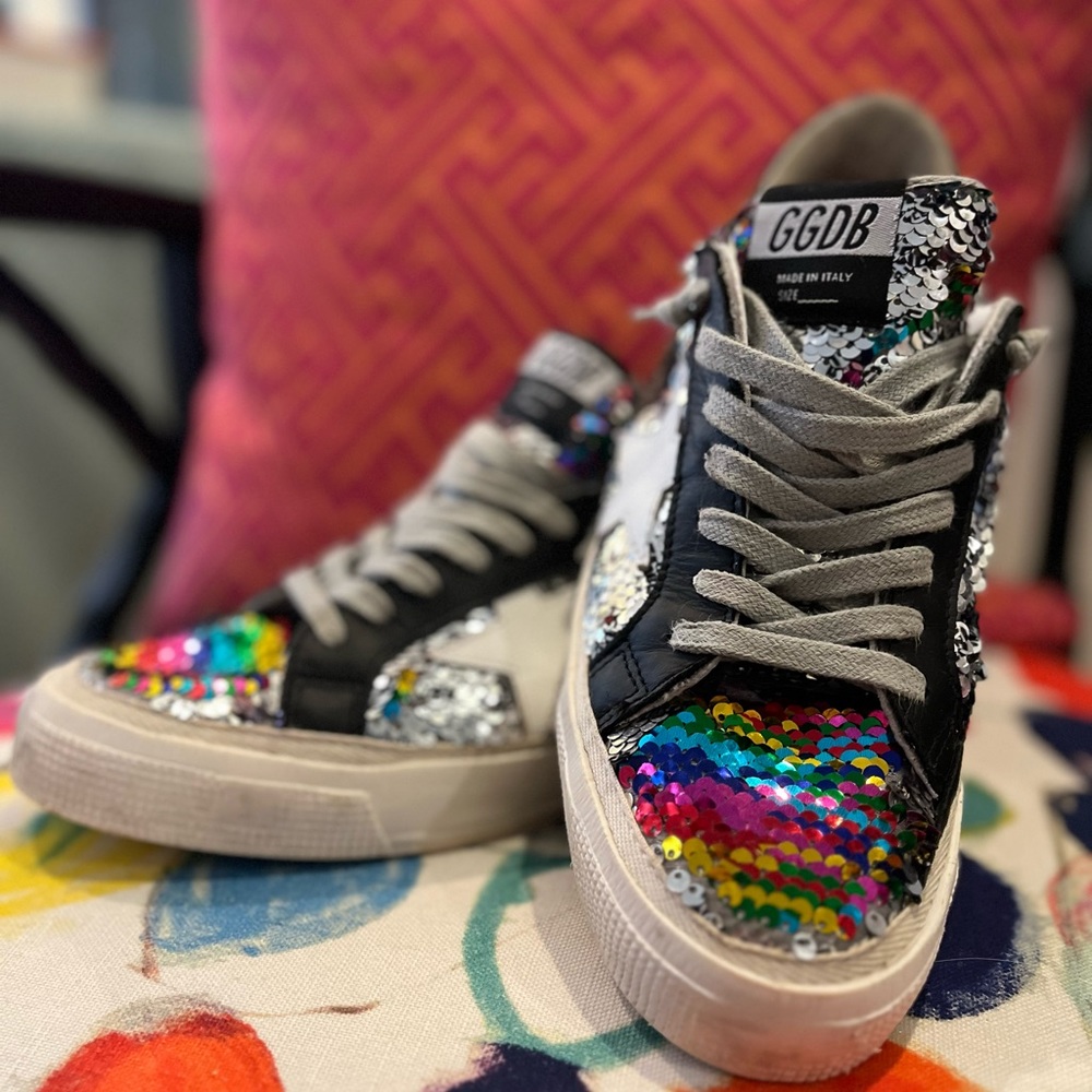 RELISTED! sz 41 flip sequin “May” Golden Goose sneakers